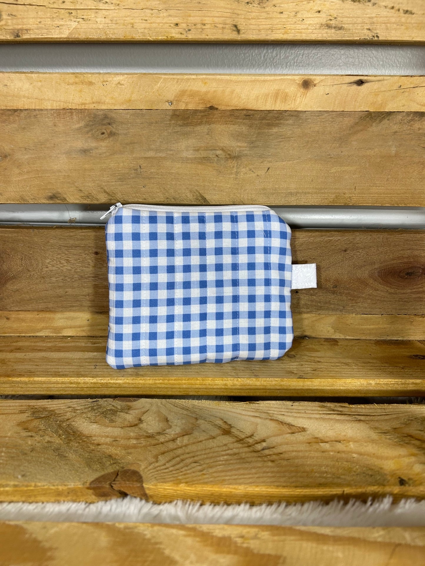 Blue Gingham Wristlet Wallet