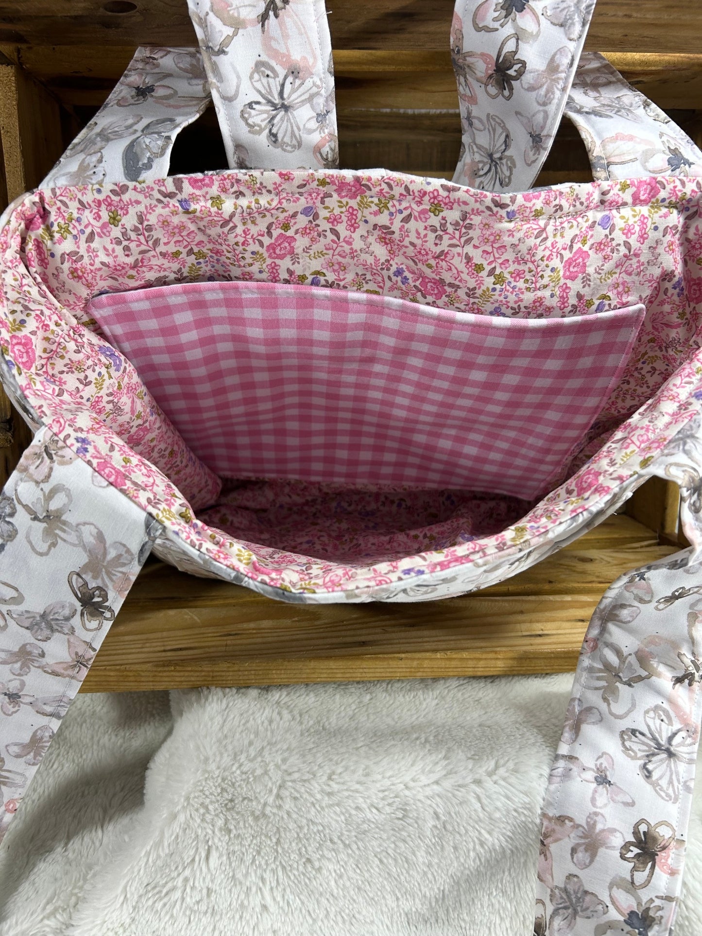 Blushing Butterflies Large Tote