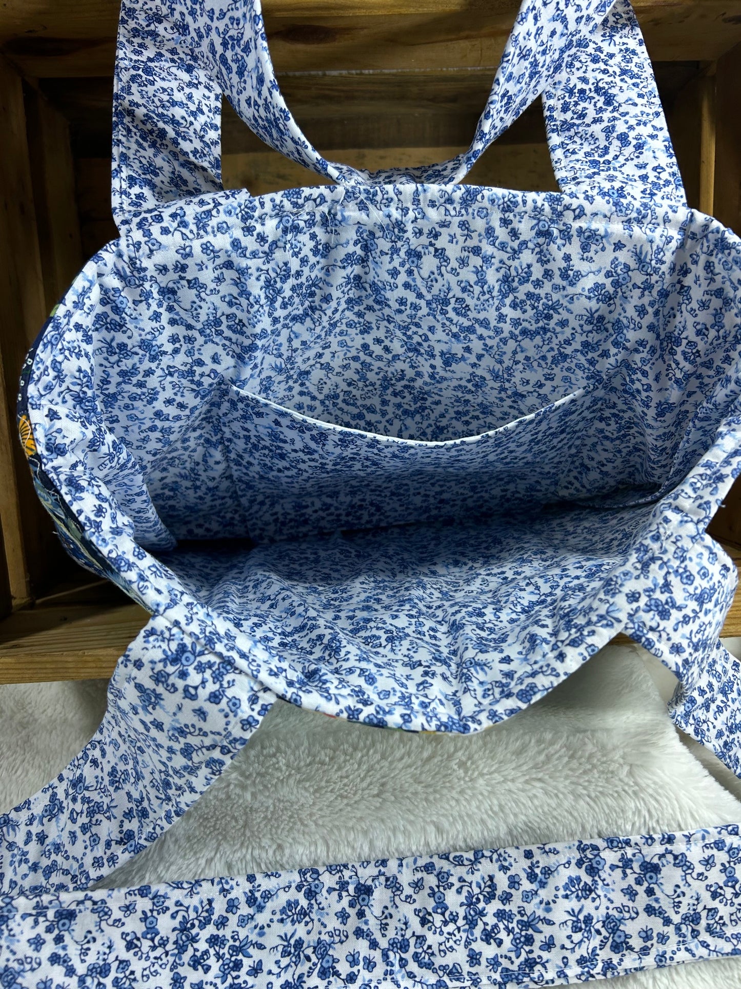 Blue and Yellow Upcycled Tote