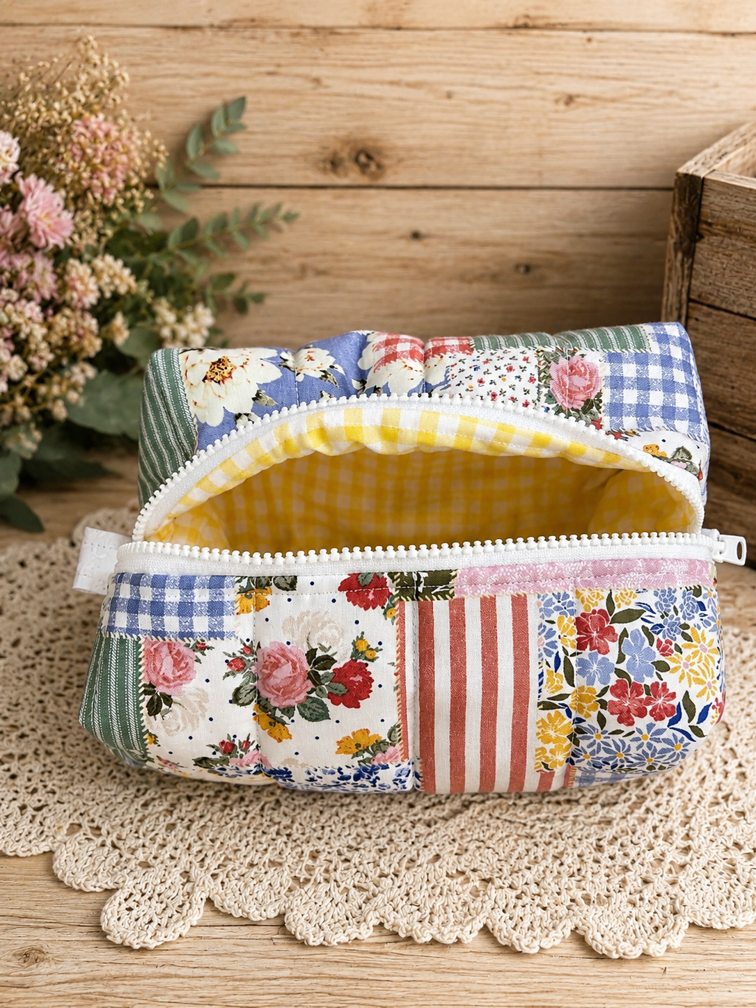 Patchwork Blooms Boxy Organizer