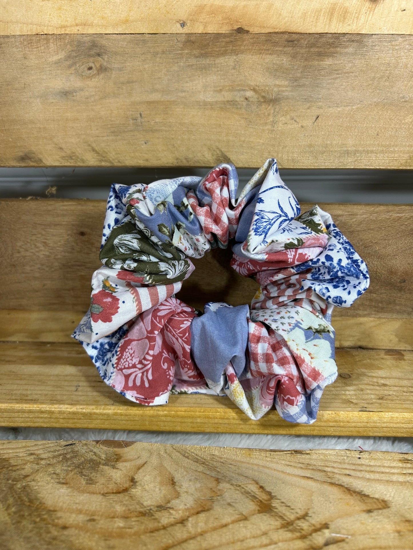 Patchwork Blooms Hair Scrunchie