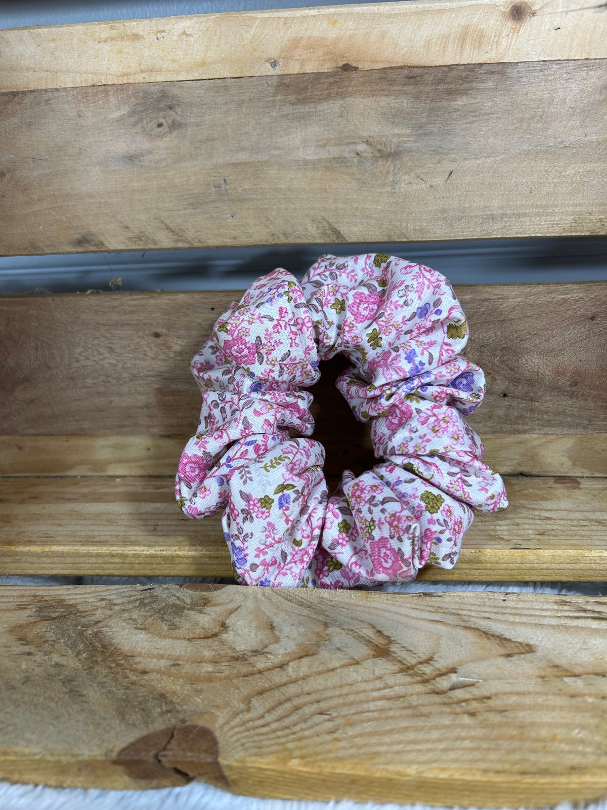 Pink Garden Hair Scrunchie