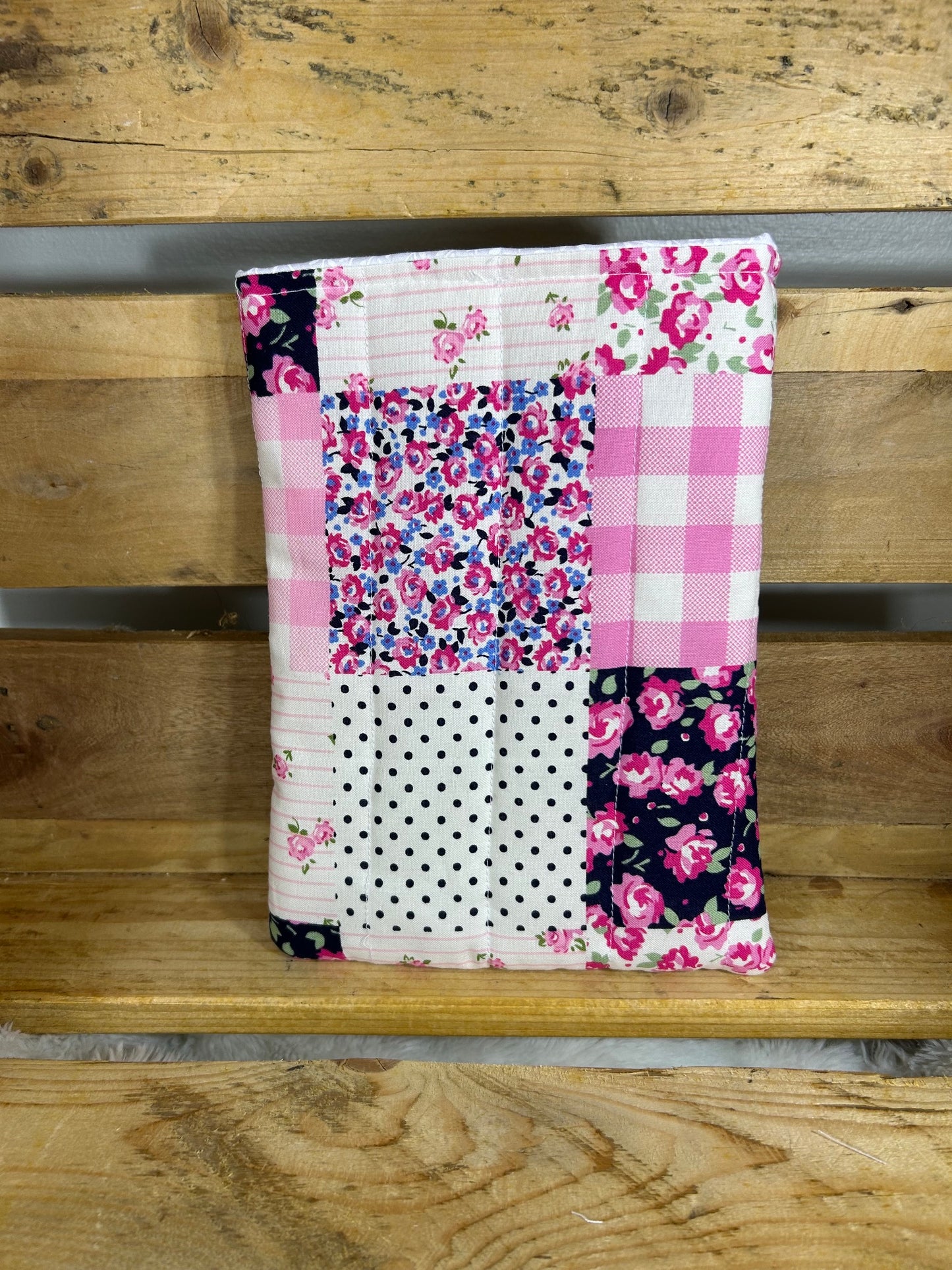 Sweet Pink Patchwork Book Sleeve