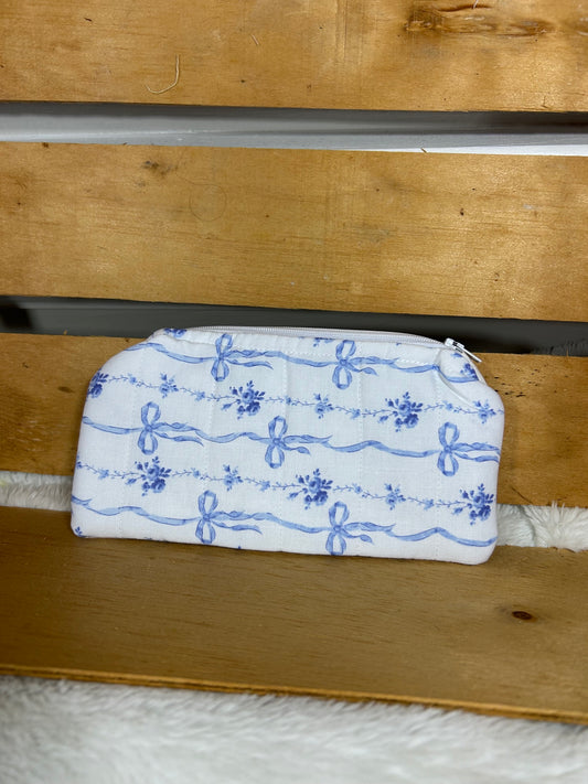 Blue Bows Pencil/Eyeglasses Case