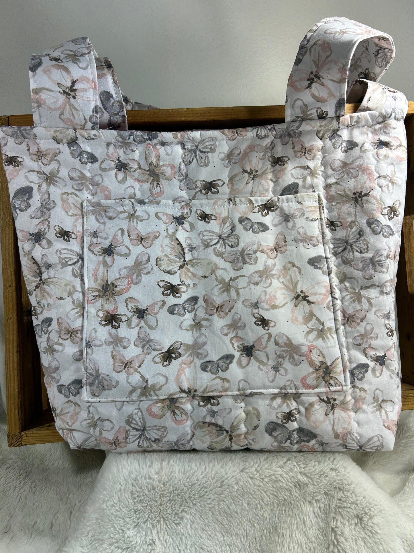 Blushing Butterflies Large Tote