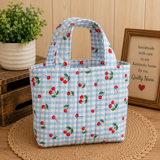 Cherries and Gingham Bible Tote