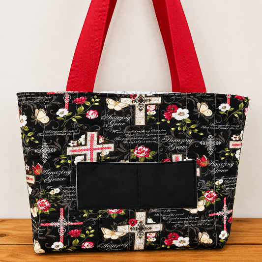 Amazing Grace Large Quilted Tote Bag