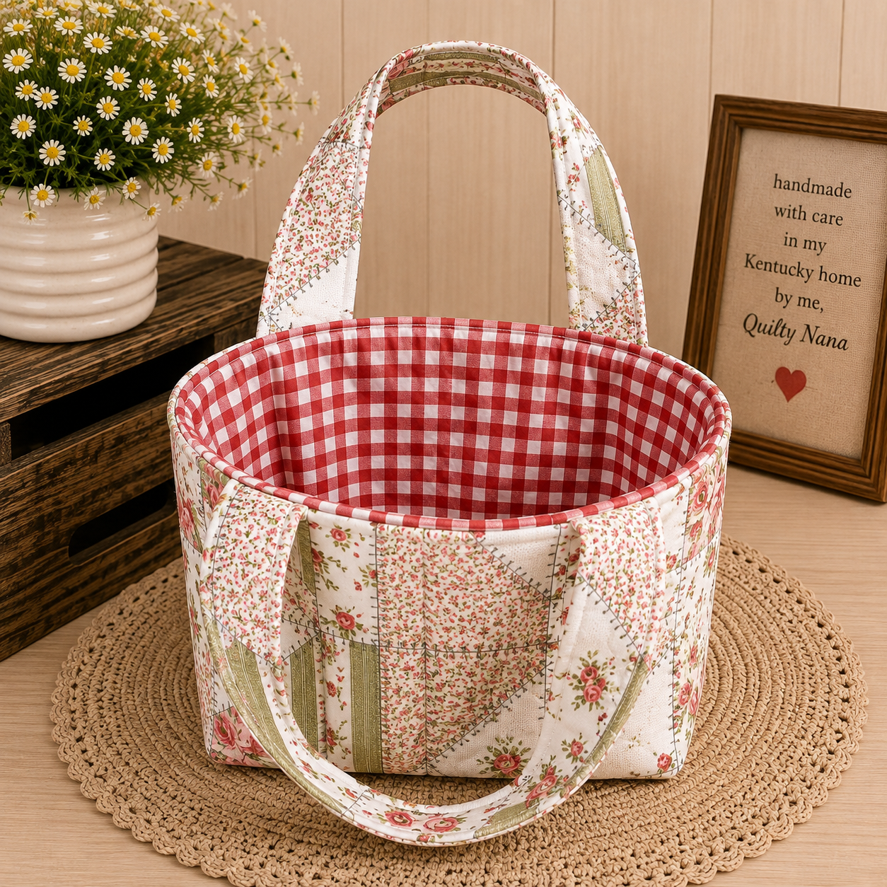 Rose Cottage Patch Bible Tote