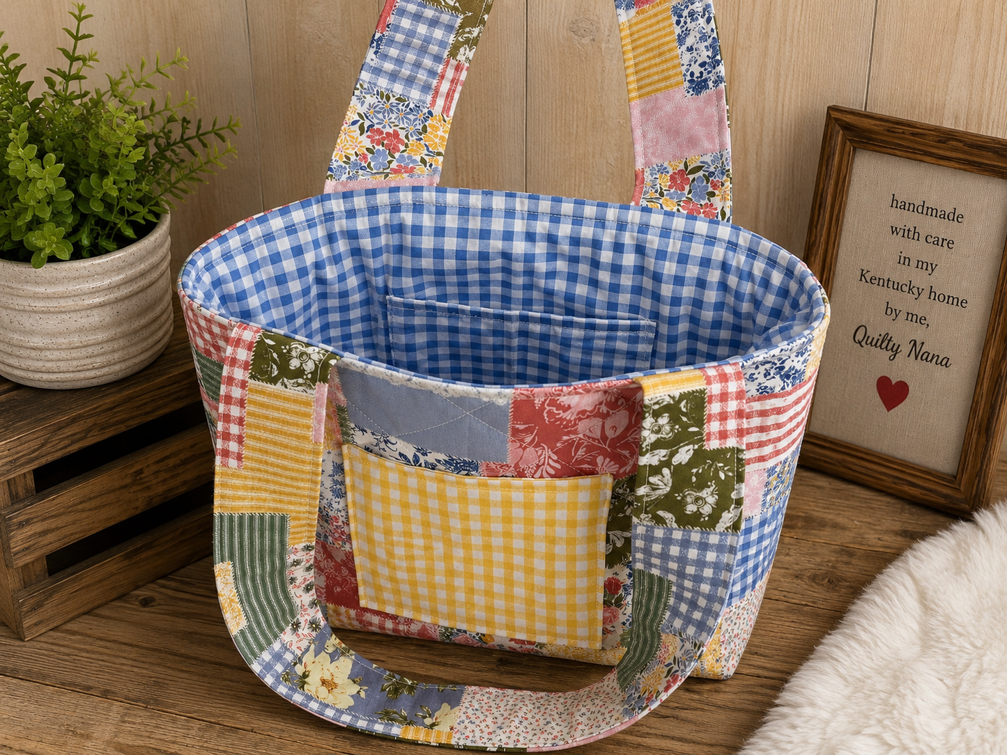 Patchwork Blooms Tote Bag