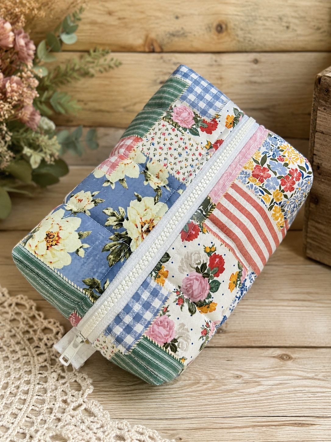 Patchwork Blooms Boxy Organizer