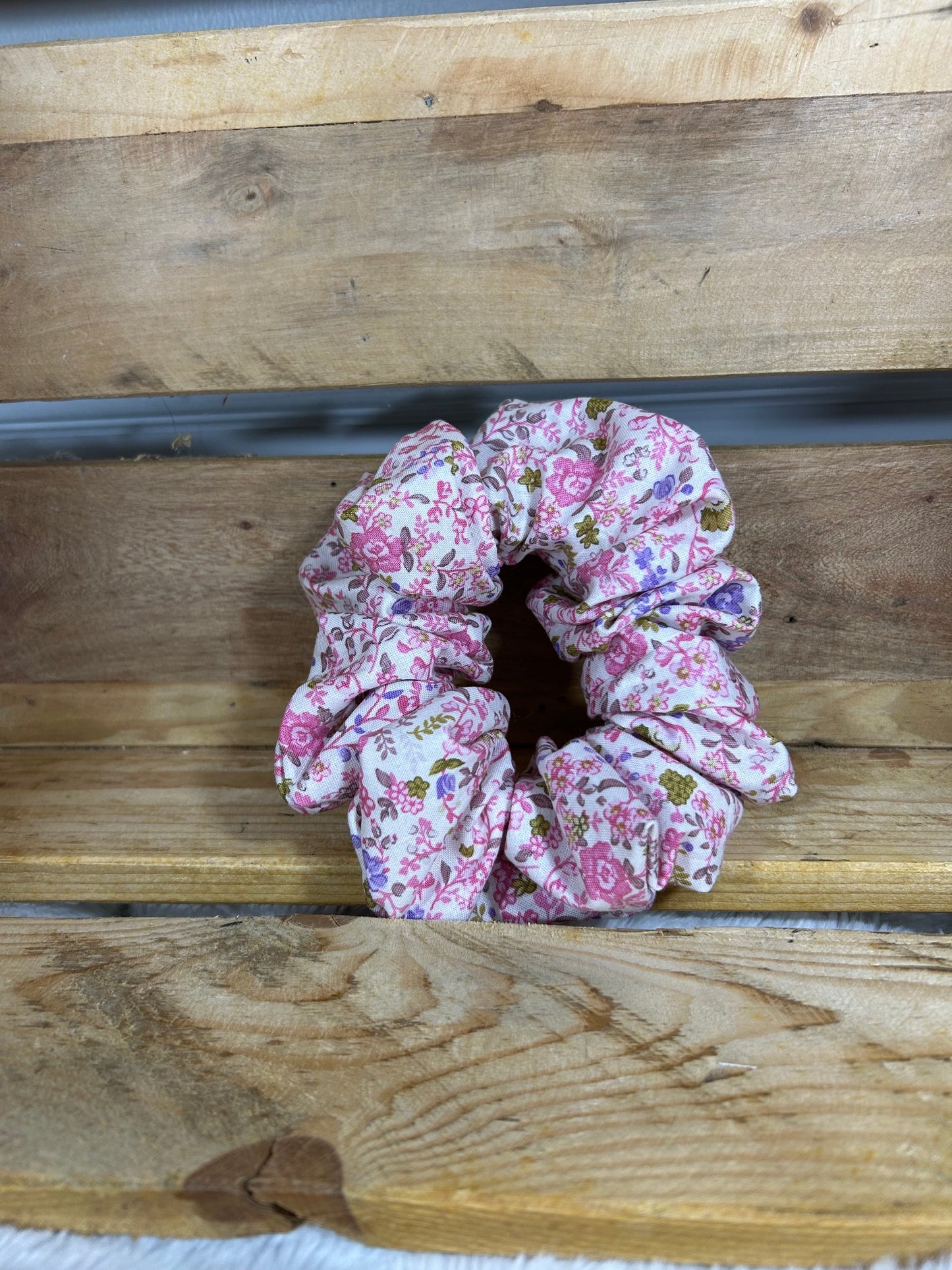 Pink Garden Hair Scrunchie
