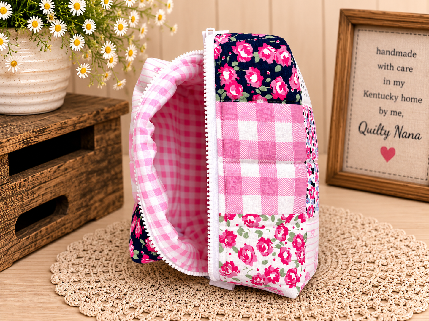 Sweet Pink Patchwork Boxy Bag