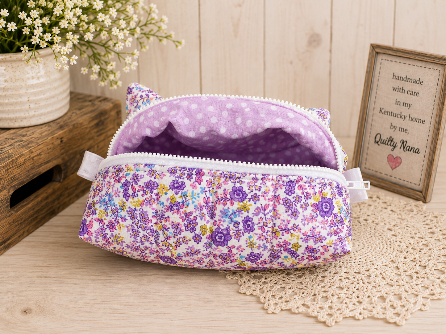 Purple Garden Boxy Organizer