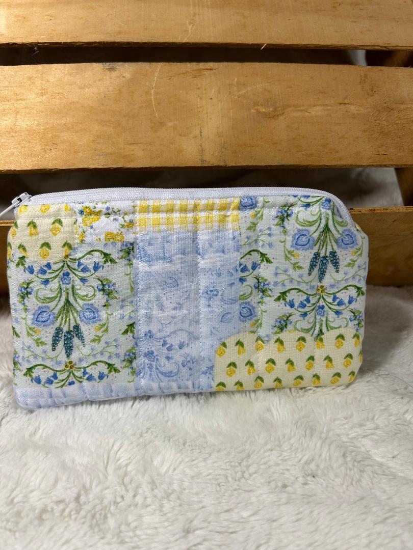 Sunny Meadow Quilted Zipper Pouch | Pencil Case & Eyeglass Case