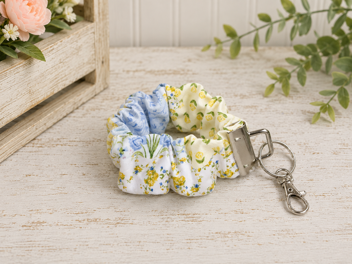 Sunny Meadow Scrunch Keychain Wristlet