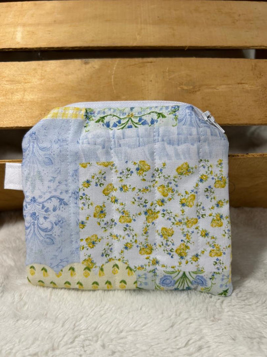 Sunny Meadow Quilted Mini Zipper Pouch | Coin Purse & Card Wallet