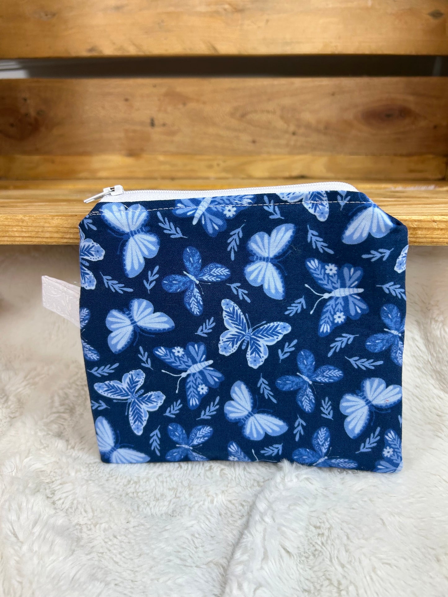 Butterflies in Blue Wristlet Wallet