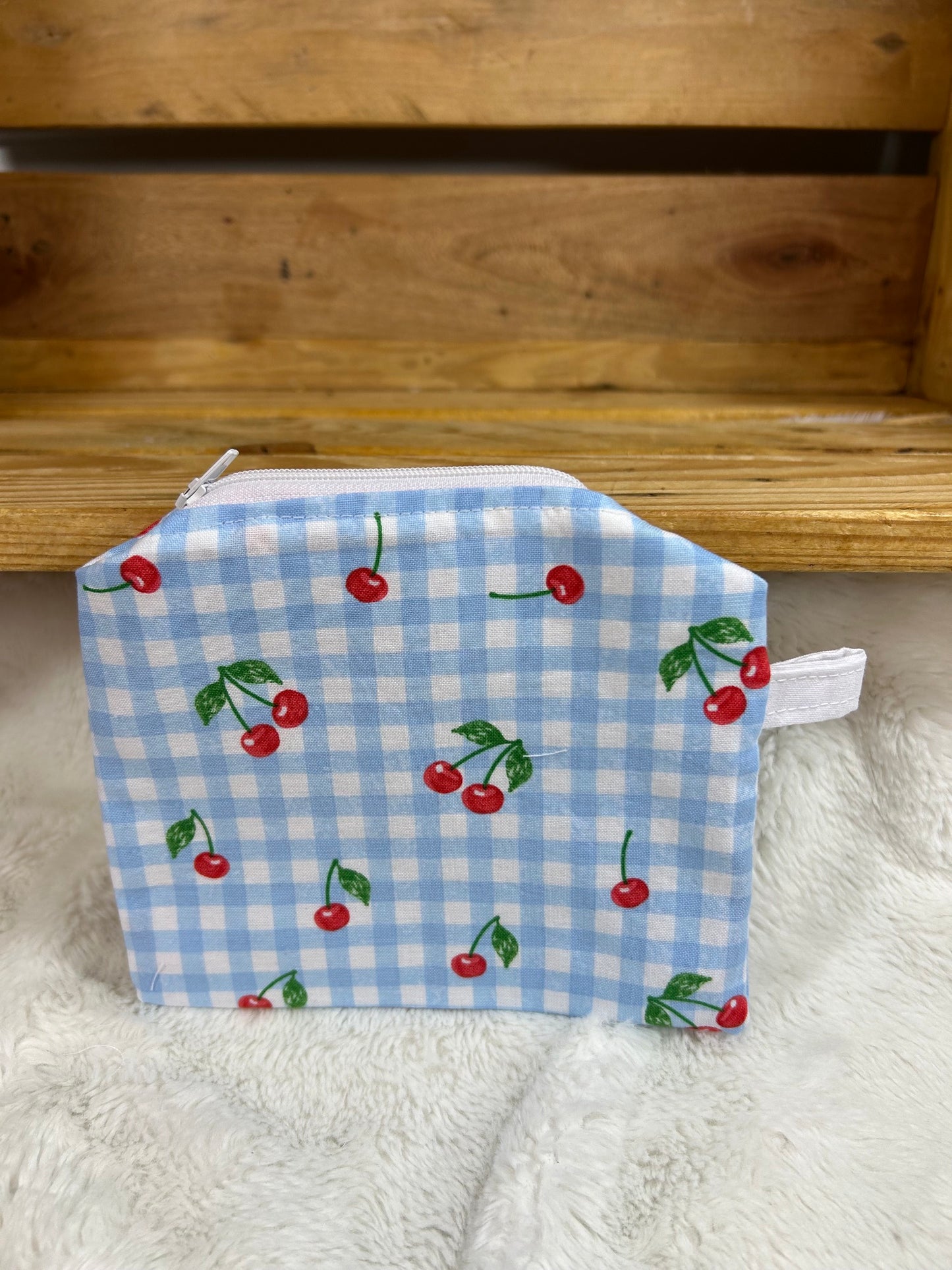 Cherries and Gingham Wristlet Wallet