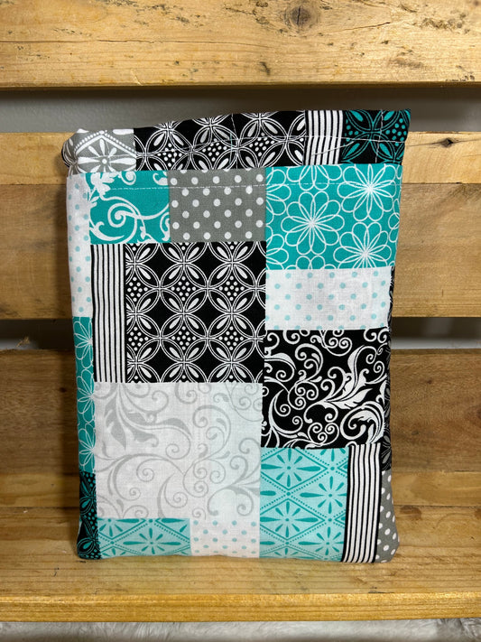 Teal Patchwork Charm Book Sleeve